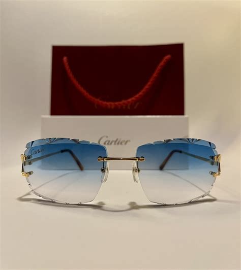 cartier rimless eyeglasses replica|cartier blue wood glasses.